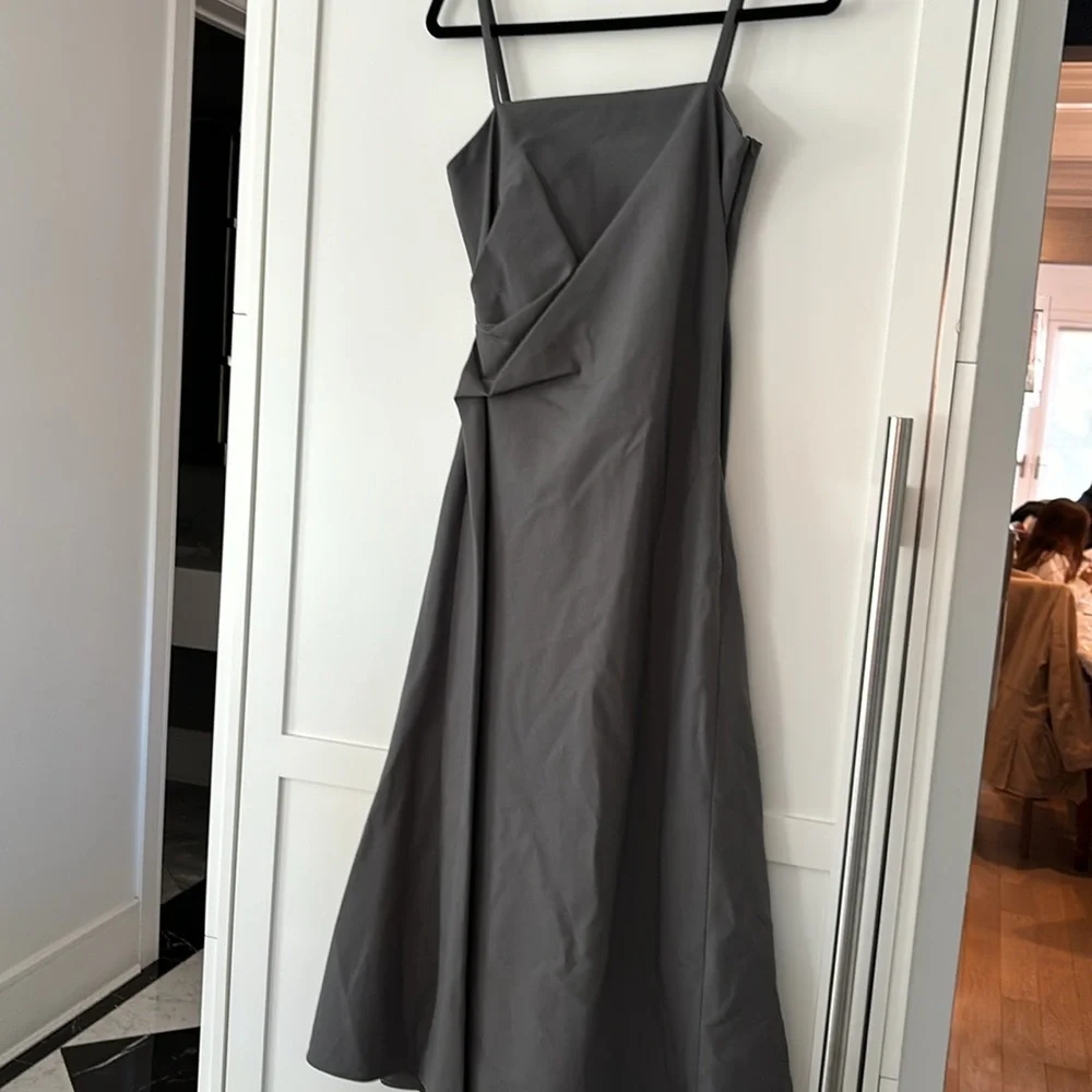 Brand new women Zara midi dress size small olive green/grayish! - Picture 3 of 5